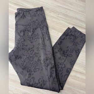 Black Animal Print Active  High-Waist Pants